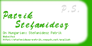 patrik stefanidesz business card